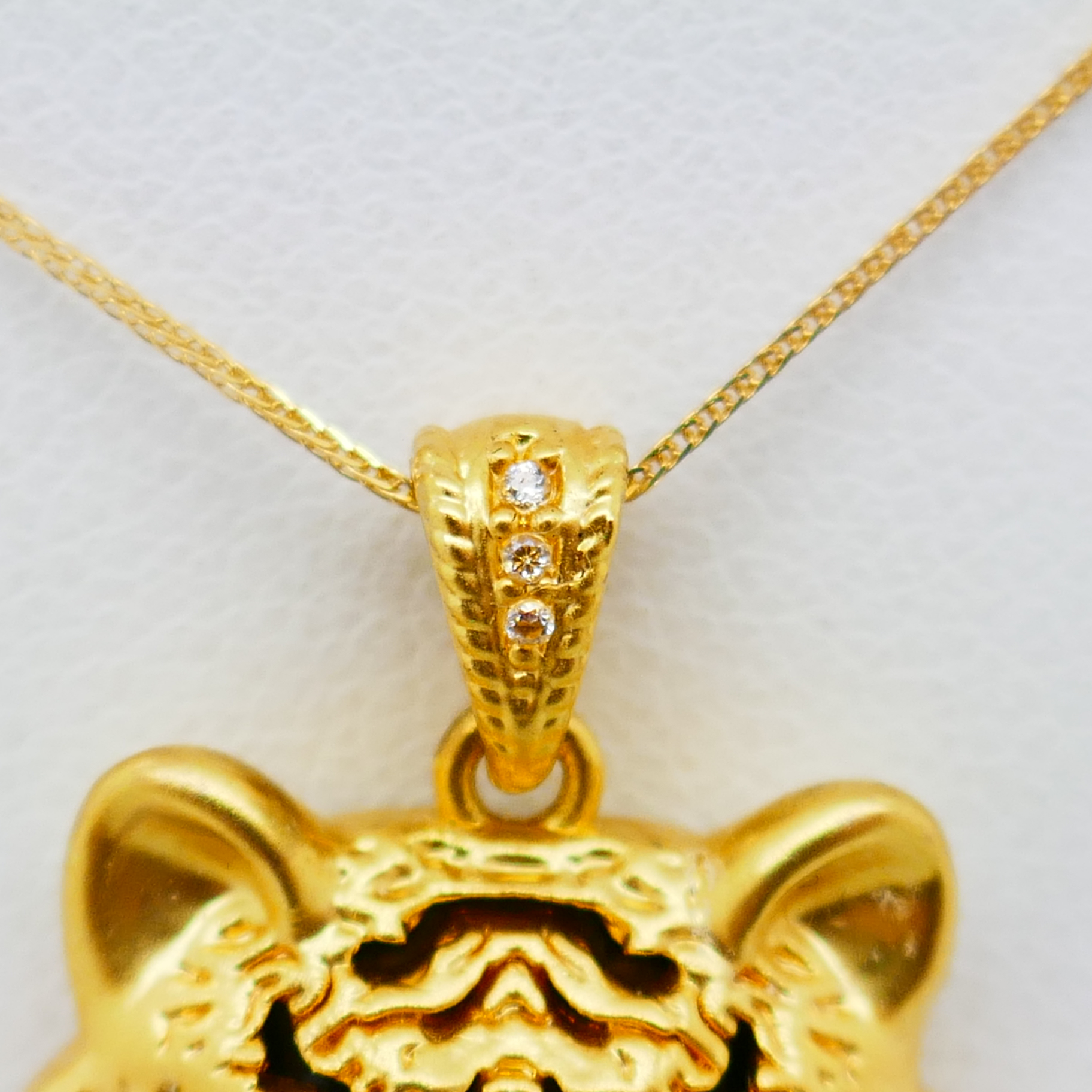 18kt collier met tijgerhanger - Afbeelding 6
