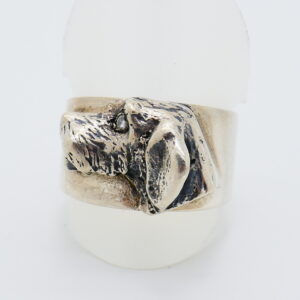 Zilveren ring met jachthond
