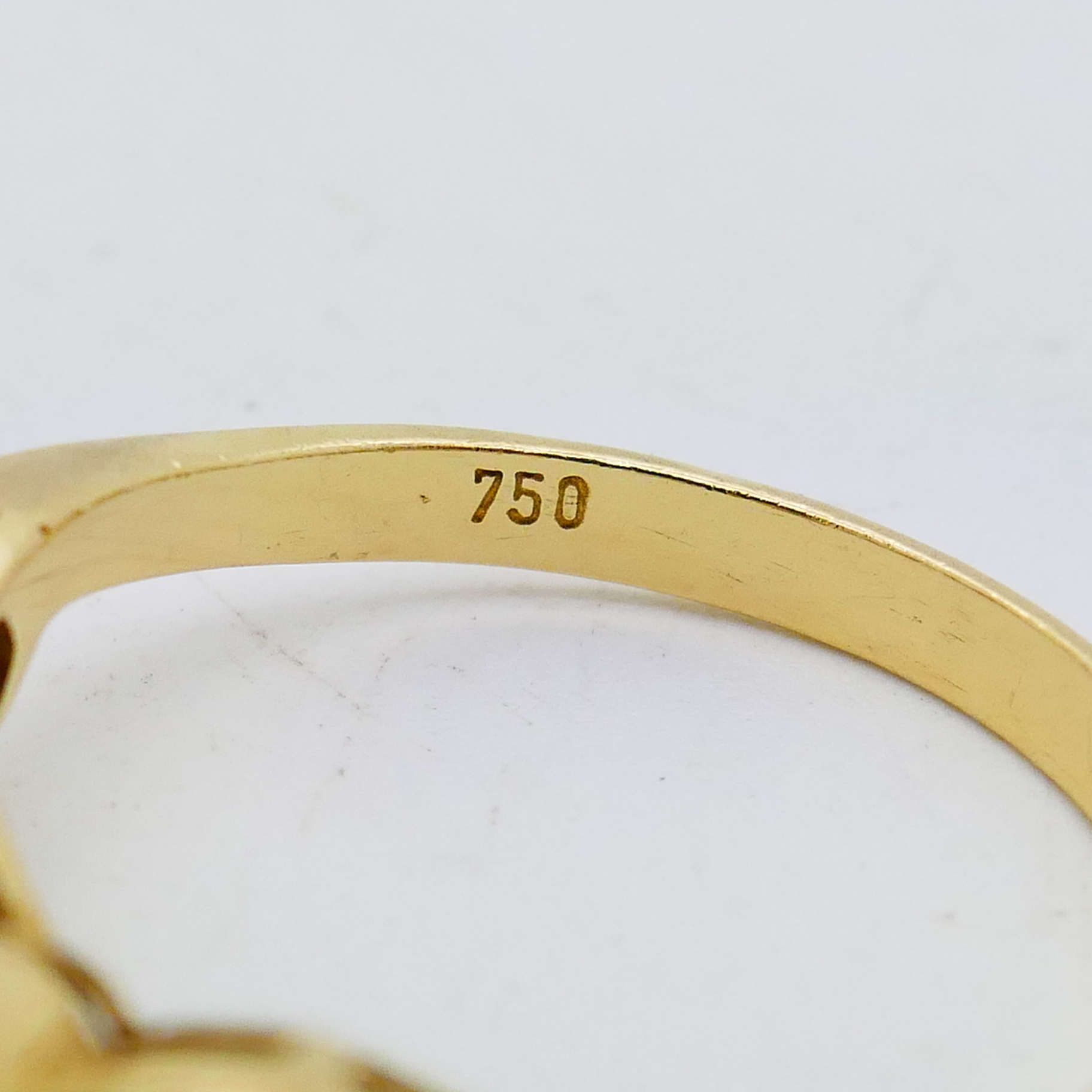 18kt Geelgouden ring met saffier en diamanten - Afbeelding 12