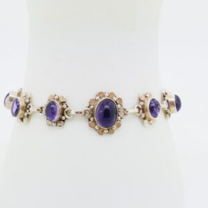 Vintage zilveren armband met amethist