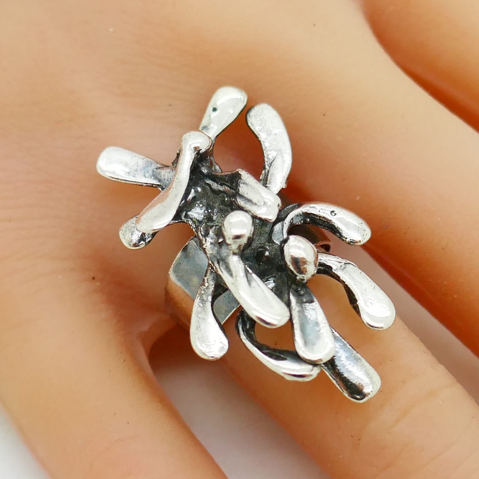 Zilveren ring met Mistletoe - Maretak