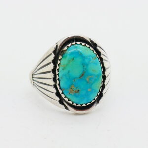 Vintage Navajo zilveren ring met turkoois