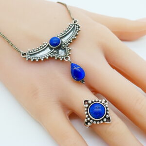 Vintage zilveren set met Lapis Lazuli